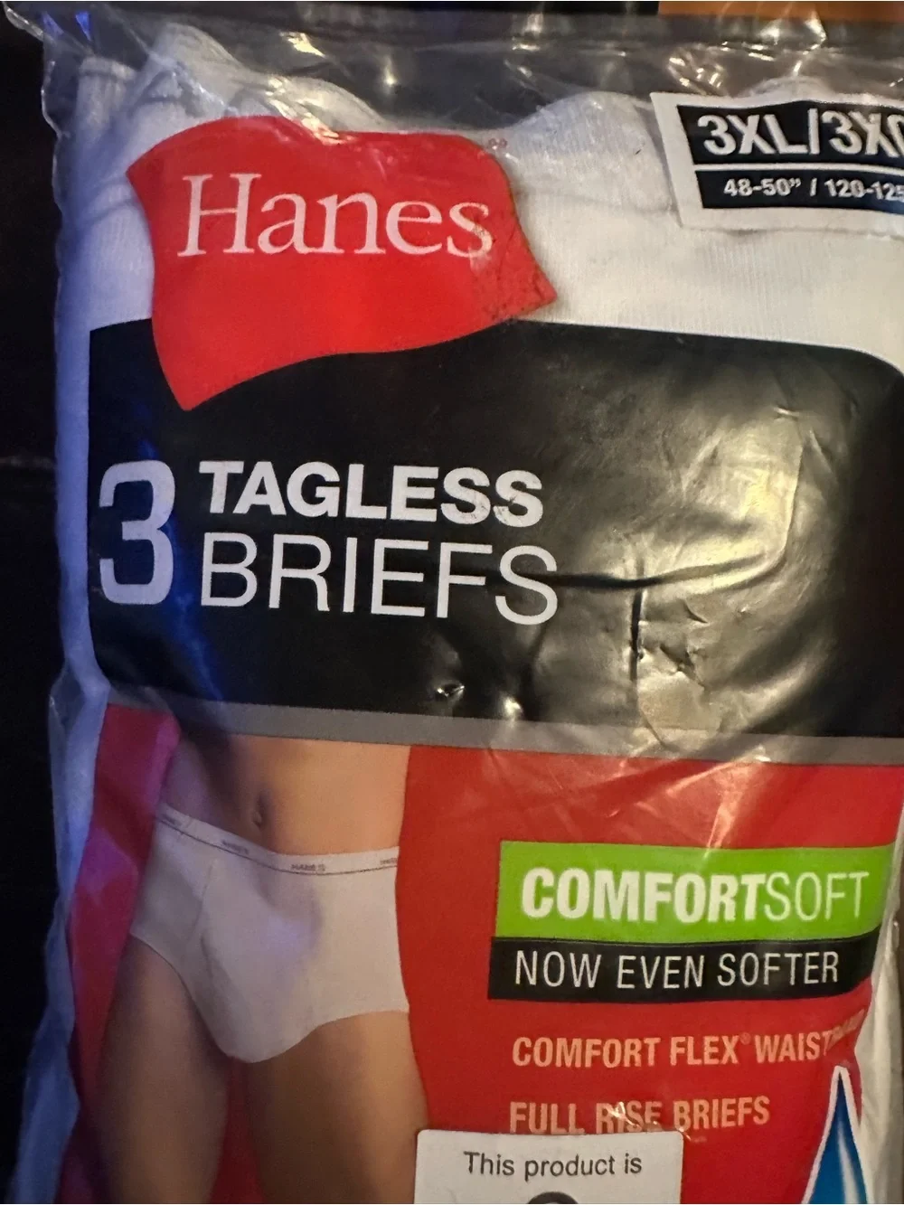 Hanes White Men's Tagless Briefs - 3 Pack (3XL)